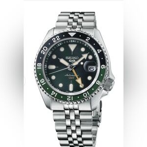 Seiko GMT Automatic sprite Men's Watch — Green Dial with Black/Green Bezel